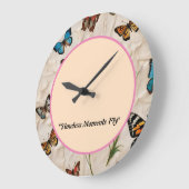 "Serene Butterfly Elegance" Große Wanduhr (Winkel)