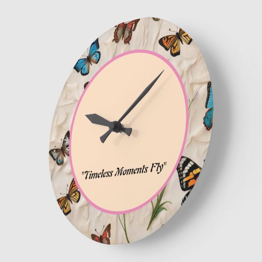 "Serene Butterfly Elegance" Große Wanduhr (Winkel)