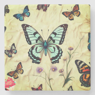 "Serene Butterfly Elegance" Steinuntersetzer
