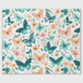 Serene Butterfly und Blossom Geschenkpapier (Flach)
