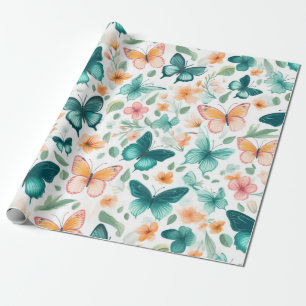Serene Butterfly und Blossom Geschenkpapier