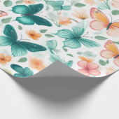 Serene Butterfly und Blossom Geschenkpapier (Ecke)