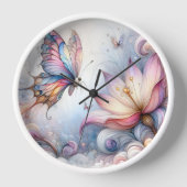 Serene Butterfly Wall Clock Uhr (Vorderseite)