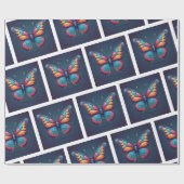 Serene Butterfly Wrapping Paper Geschenkpapier (Flach)