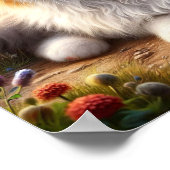 Serene Calico Katze in einer ruhigen Landschaft Poster (Ecke)