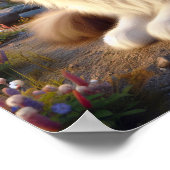 Serene Calico Katze in einer ruhigen Landschaft Poster (Ecke)