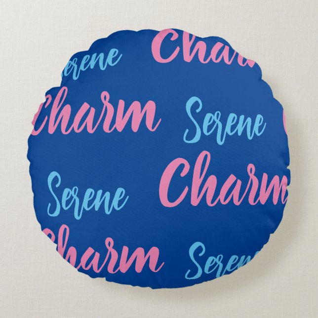 Serene Charm Round Pillow Rundes Kissen (Vorderseite)