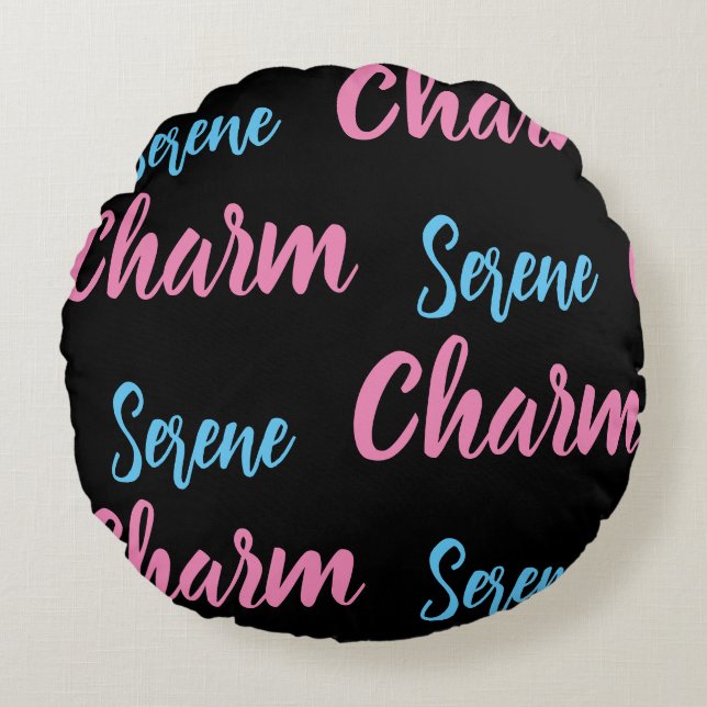 Serene Charm Round Pillow Rundes Kissen (Vorderseite)