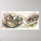 Serene Cherry Blossom Valley Poster (Vorne)