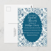 Serene Chinoiserie Bridal Shower Invitation Postkarte (Vorne/Hinten)