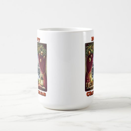 Serene Christmas Window Glow Kaffeetasse (Mittel)