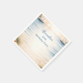 Serene Coastal Sail Birthday Serviette (Ecke)