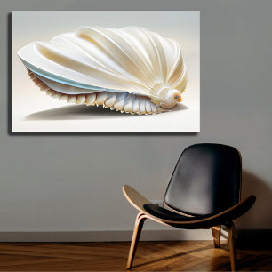 Serene Coastal Seashell Wall Wohngestaltung Leinwanddruck