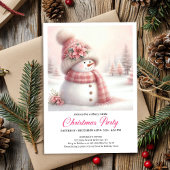 Serene Coquette Snowman Kids Christmas Invite  Einladung