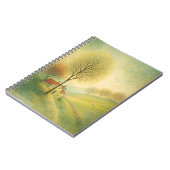 Serene Countryside Cottage with Blossoming Trees Notizblock (Linke Seite)