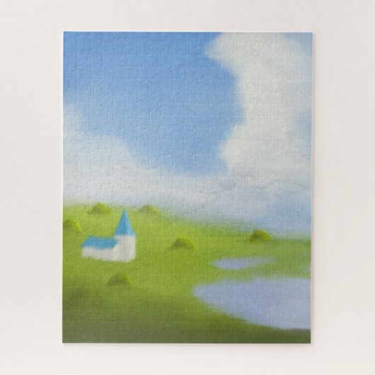 Serene Countryside Landscape Puzzle (Vertikal)