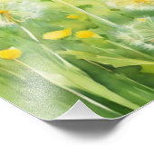 Serene Dandelion Field Watercolor Fotodruck (Ecke)