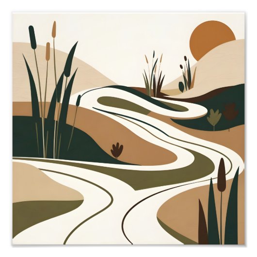 Serene Desert River Fotodruck (Vorne)