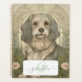 Serene Dog Planner mit Name und Monogramm Planer (Vorderseite)
