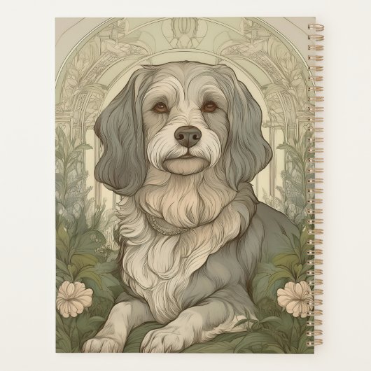 Serene Dog Planner mit Name und Monogramm Planer (Rückseite)