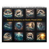 Serene Dolphins on Rustic Wood 2025 Kalender (Titelbild)