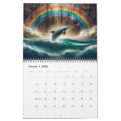 Serene Dolphins on Rustic Wood 2025 Kalender (Jan 2026)