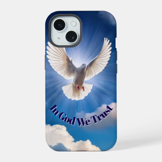 Serene Dove Embrace Ruhe iPhone 15 Hülle (Rückseite)