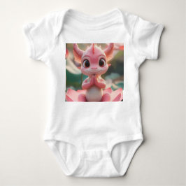Serene Dragon on Lotus - Baby Bodysuit Baby Strampler