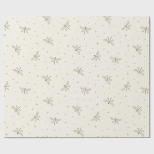 Serene Dragonflies Wrapping Paper Geschenkpapier (Flach)
