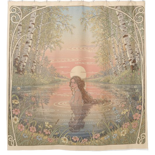 Serene Elegance Nouveau Bathing Duschvorhang (Vorderseite)