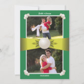 Serene Emerald & Yellow Pearl Ribbon Foto Wedding Einladung (Rückseite)