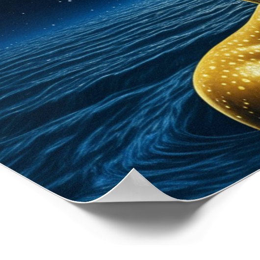 Serene Ethereal Frau unter den Sternen Poster (Ecke)