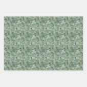 Serene Eukalyptus Branch Pattern auf Mute Green Geschenkpapier Set (Vorderseite 2)