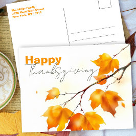 Serene Fall Maple Verlasst glückliches Erntedankfe Postkarte