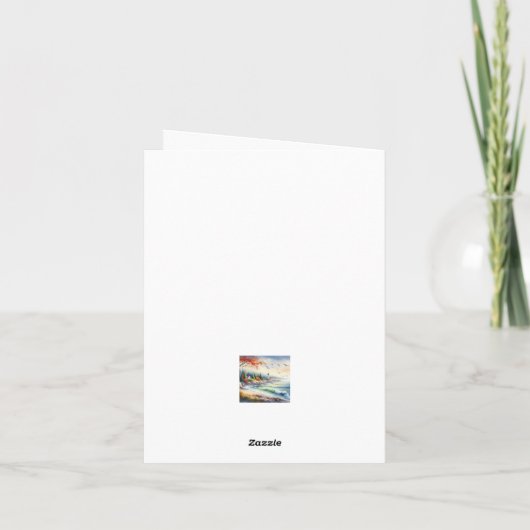 Serene Fall Watercolor Coastal Seascape Blank (Rückseite)