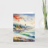 Serene Fall Watercolor Coastal Seascape Blank (Vorderseite)