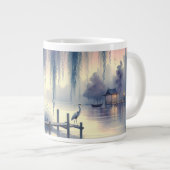 Serene Fantasy Lake mit Willow und Heron Jumbo-Tasse (Vorderseite Rechts)