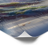 Serene Fantasy Lake mit Willow und Heron Poster (Ecke)