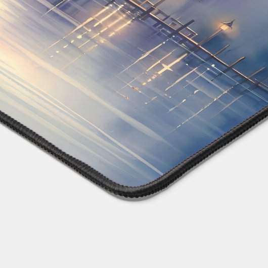 Serene Fantasy Lake mit Willow und Heron Schreibtischunterlage (Ecke)