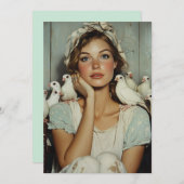 Serene Farm Maiden White Doves - Symbol des Friede Einladung (Vorne/Hinten)