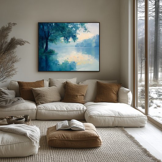 Serene Fauvist Lake Morning - Nature Inspiriert Poster