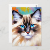 Serene Feline Ragdoll Beauty Postkarte (Vorne/Hinten)