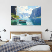 Serene Fjord mit Türmenden Klippen Leinwanddruck (Insitu (Schlafzimmer))