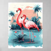 Serene Flamingo Paradise Poster (Vorne)