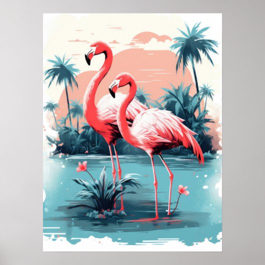 Serene Flamingo Paradise Poster (Vorne)