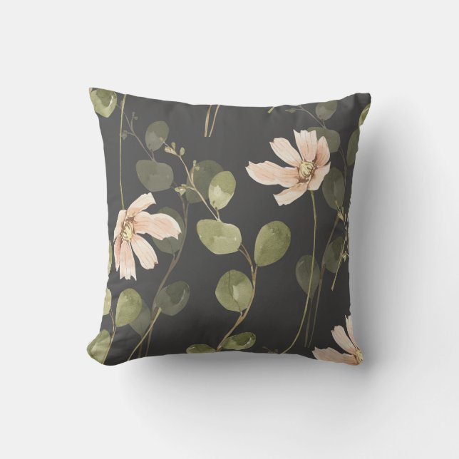 Serene Floral Cascade Kissen (Vorderseite)