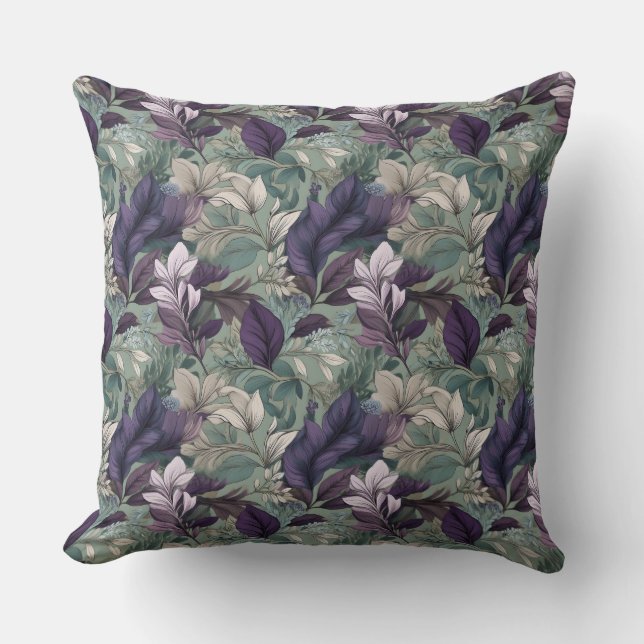 Serene Floral Dreams: Lila und Lavender Elegance Kissen (Vorderseite)