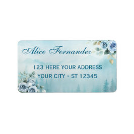 Serene Floral Mountain Baptism Adressaufkleber