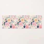 Serene Floral Pink Flow Elegant Calming Ästhetik Yogamatte (Rückseite (Horizontal))