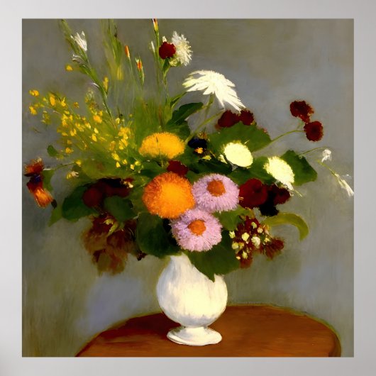 Serene Floral Still Life Print Poster (Vorne)